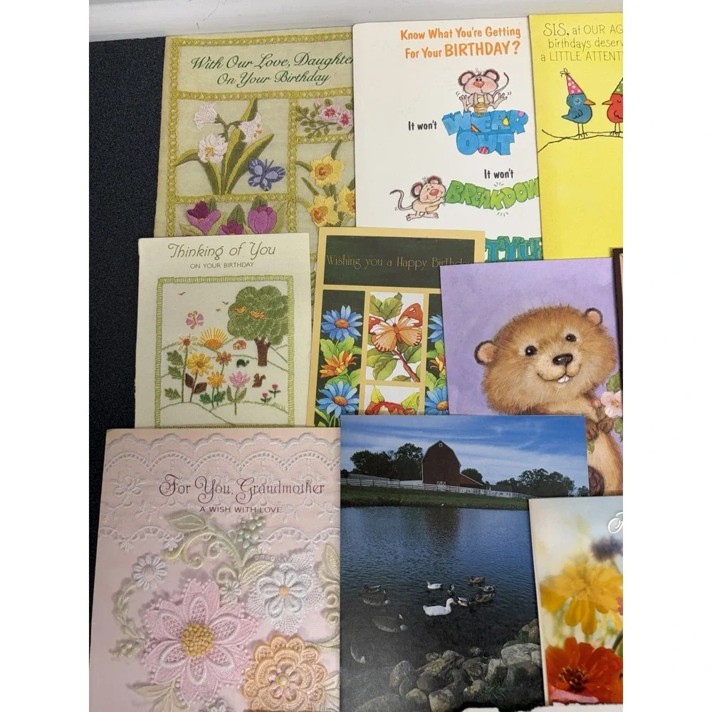Vintage Birthday Cards Some Fronts ONLY Scrapbooking Crafts Decoupage Lot of 50+